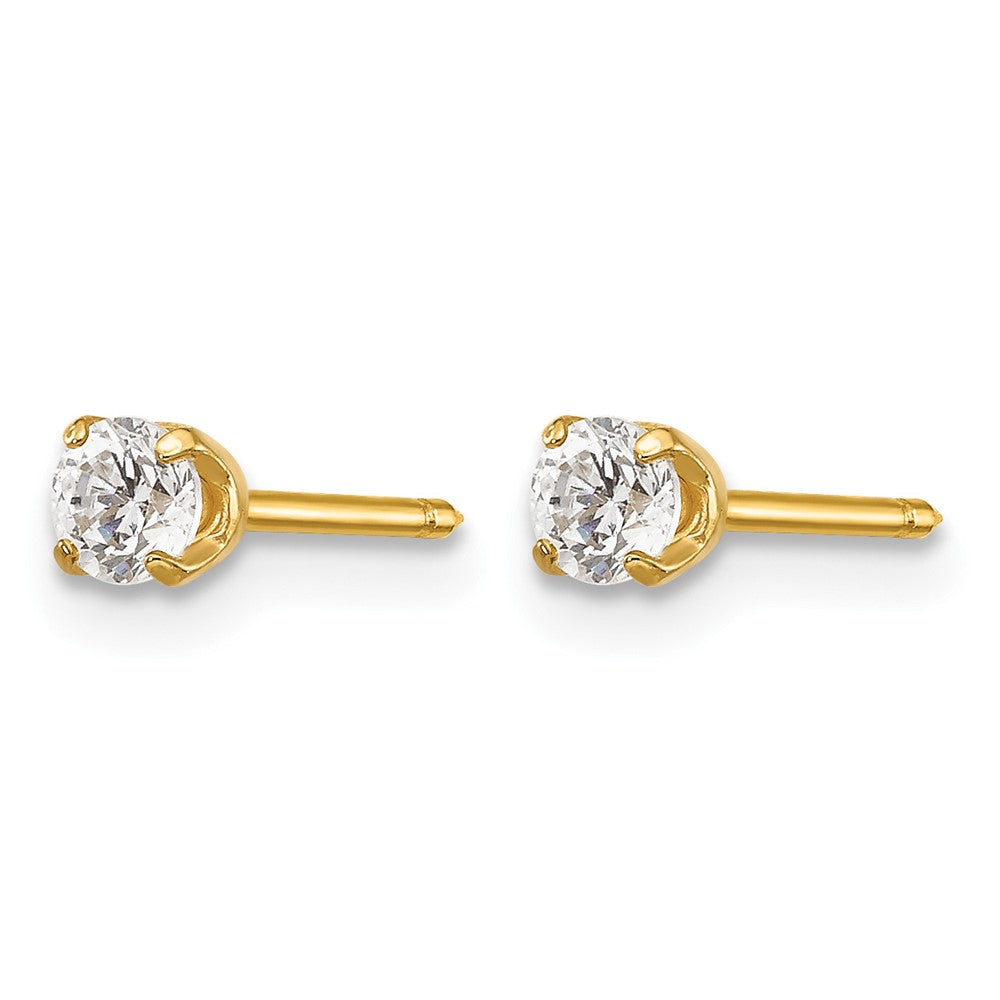 Inverness 14k 3mm CZ Long Post Earrings