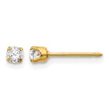 Inverness 14k 3mm CZ Long Post Earrings
