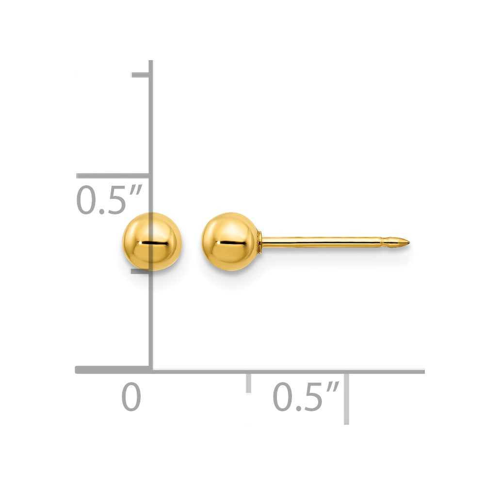Inverness 14k 4mm Ball/Long Post Earrings