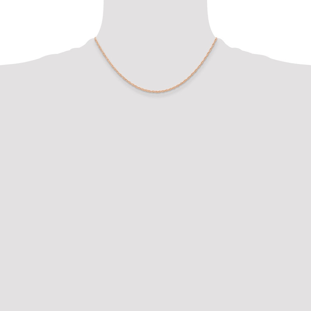 14k Rose Gold .6 mm Carded Cable Rope Chain