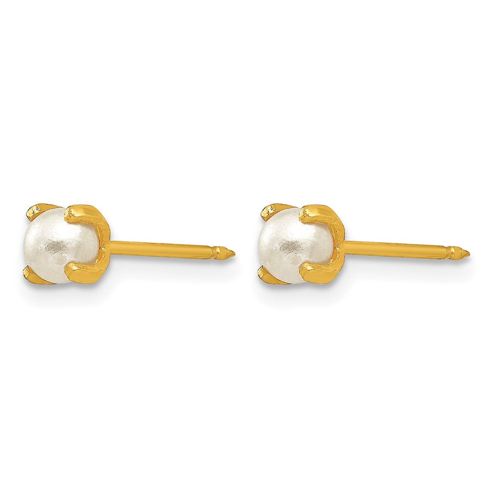 Inverness 14k 4mm Simulated Pearl Earrings