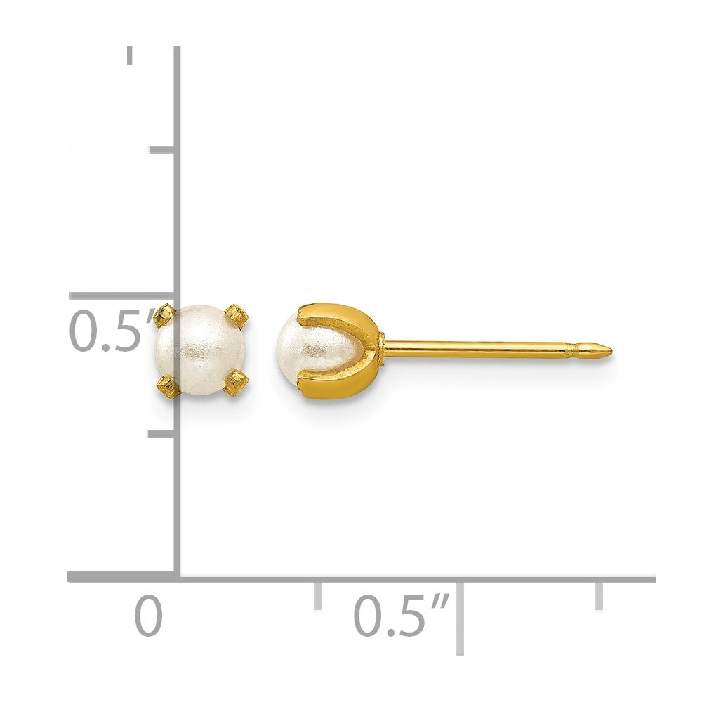Inverness 14k 4mm Simulated Pearl Earrings