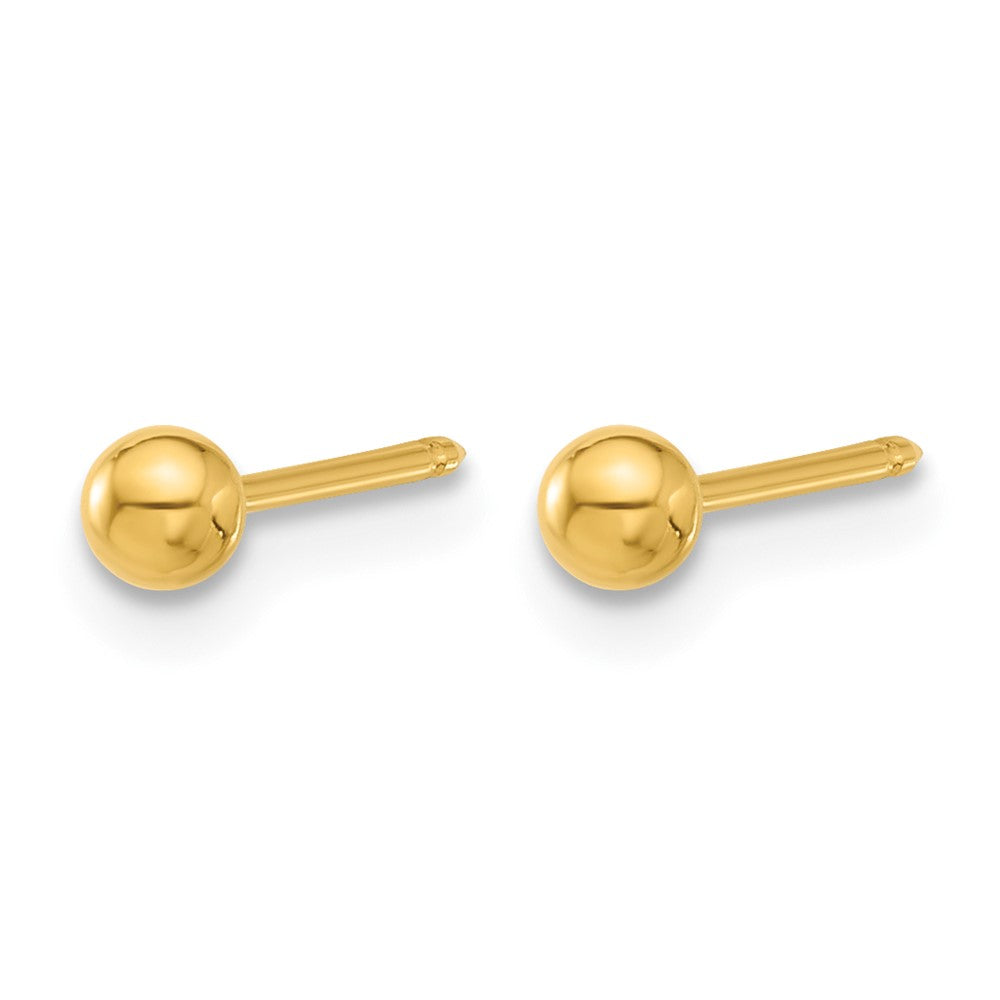 Inverness Stainless Steel 24K Gold-plated 3mm Ball Post Earrings