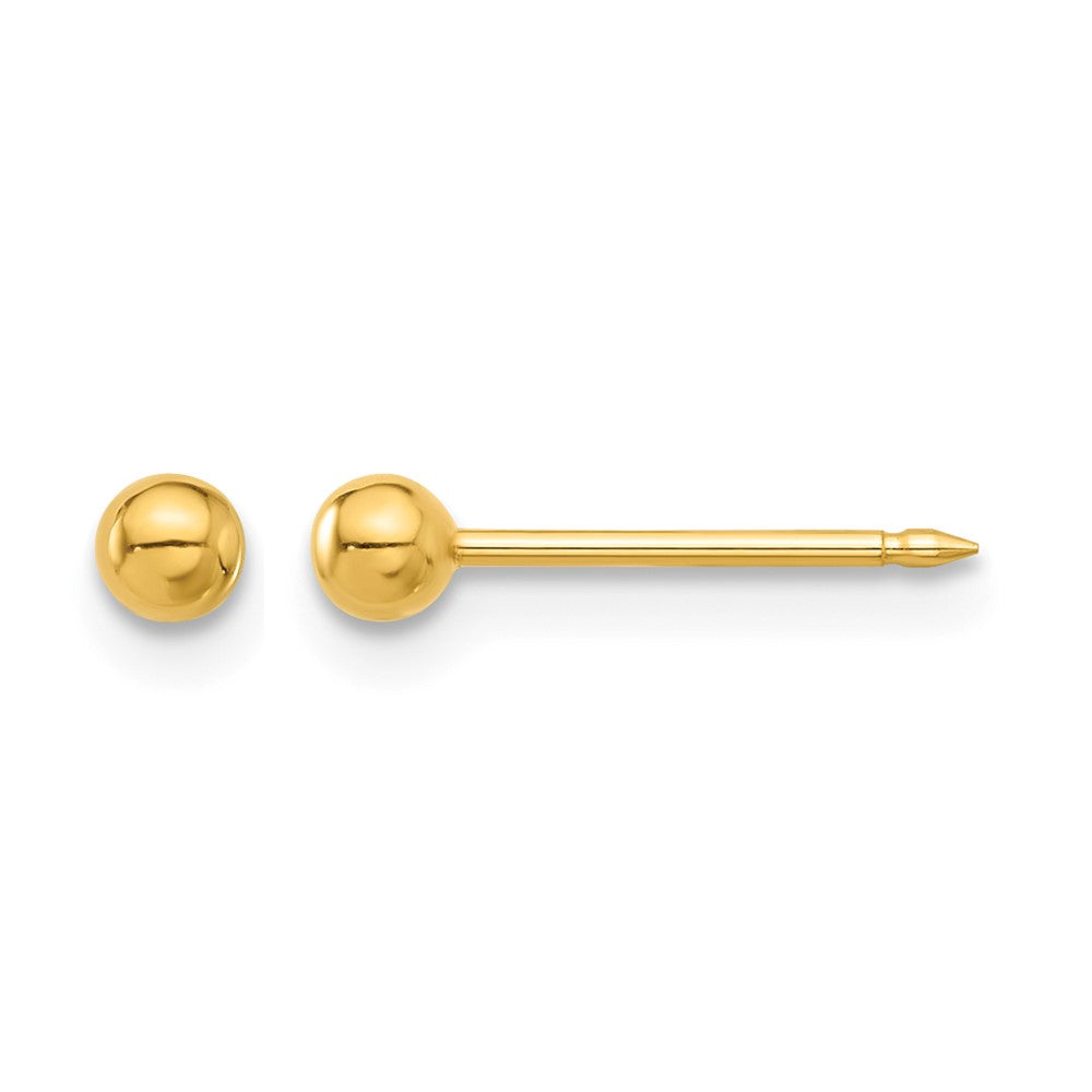 Inverness Stainless Steel 24K Gold-plated 3mm Ball Post Earrings