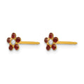 Inverness 14k January Red Crystal Birthstone Flower Earrings