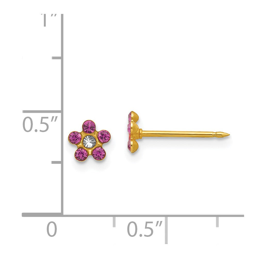 Inverness 14k February Purple Crystal Birthstone Flower Earrings
