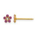 Inverness 14k February Purple Crystal Birthstone Flower Earrings