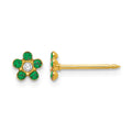 Inverness 14k May Green Crystal Birthstone Flower Earrings