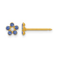 Inverness 14k September Blue Crystal Birthstone Flower Earrings