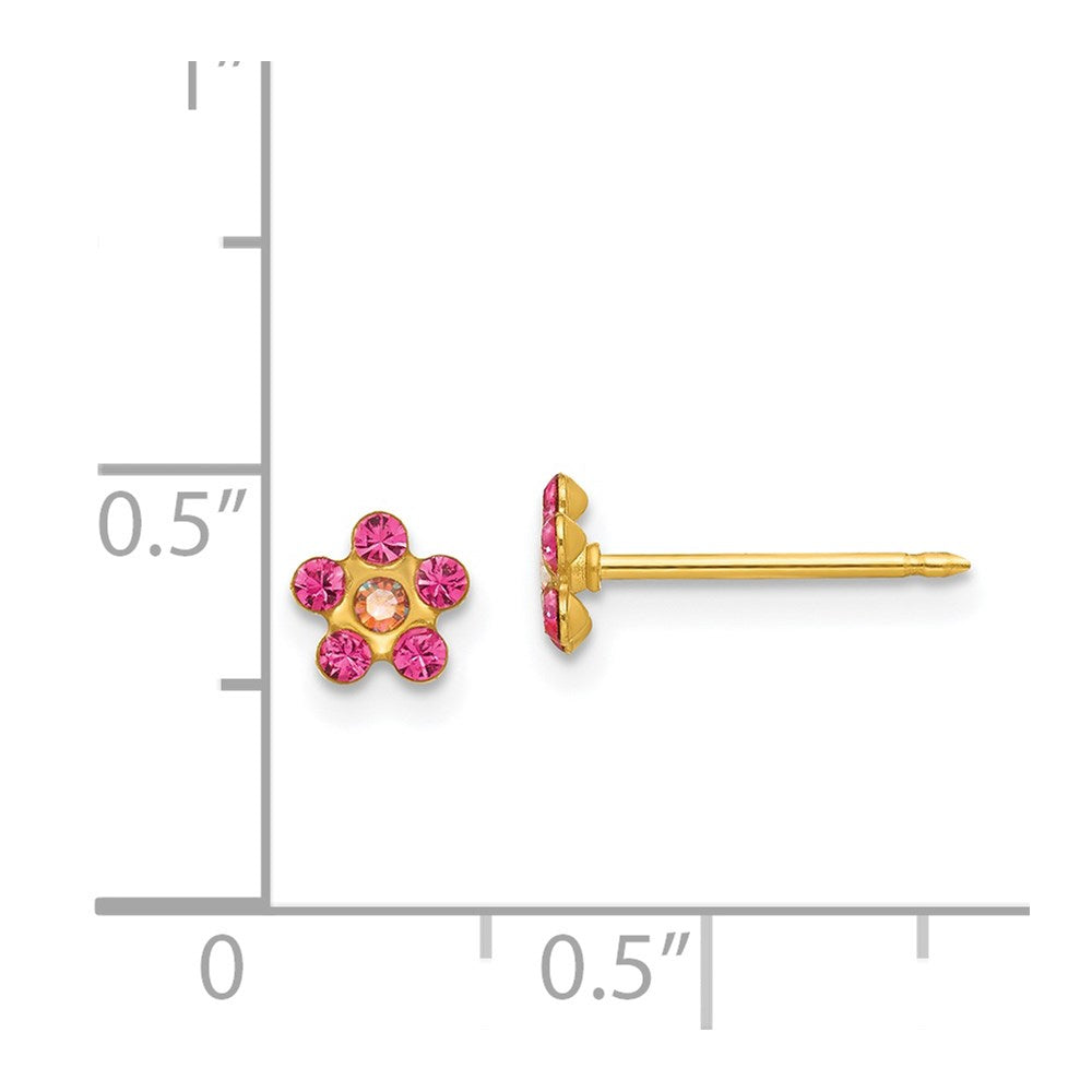 Inverness 14k October Pink Crystal Birthstone Flower Earrings