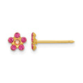 Inverness 14k October Pink Crystal Birthstone Flower Earrings