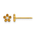 Inverness 14k November Yellow Crystal Birthstone Flower Earrings