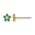 Inverness 14k December Blue Crystal Birthstone Flower Earrings