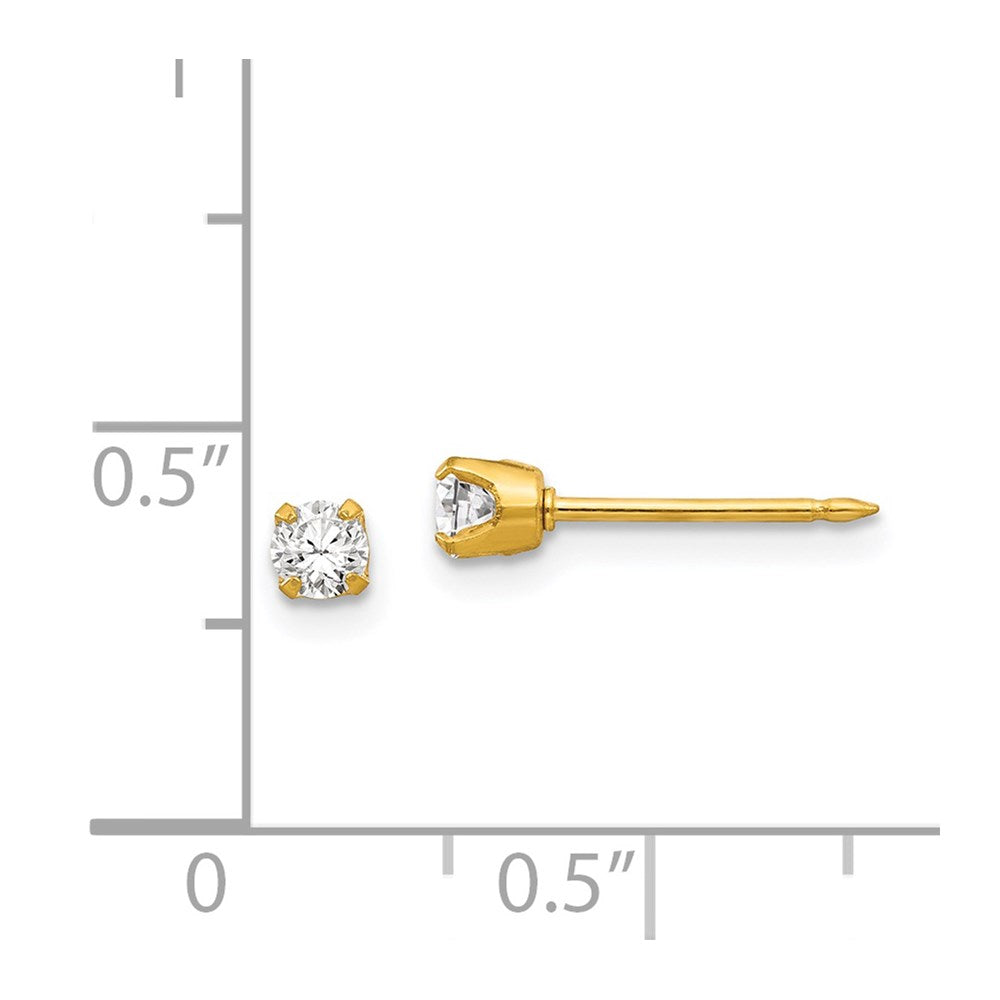 Inverness 14k 3mm CZ Earrings