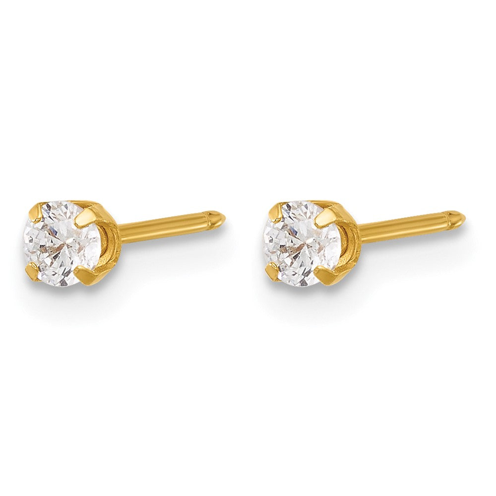 Inverness 14K Polished 3mm CZ Short Post Earrings