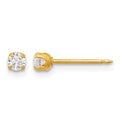 Inverness 14K Polished 3mm CZ Short Post Earrings