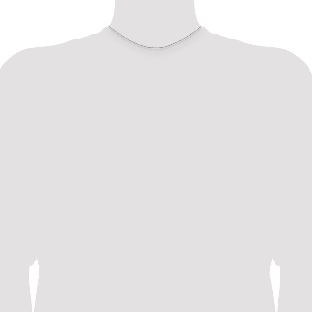14k White Gold .7 mm Carded Cable Rope Chain