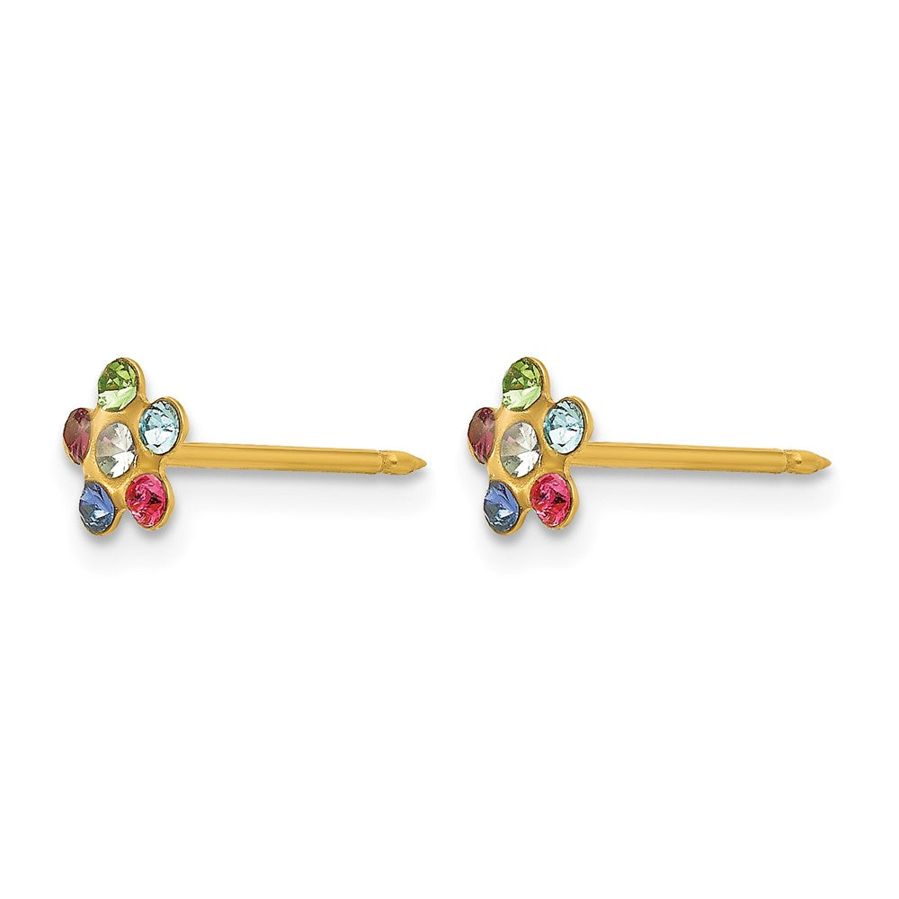 Inverness 14k Flower Multicolor Crystal Earrings