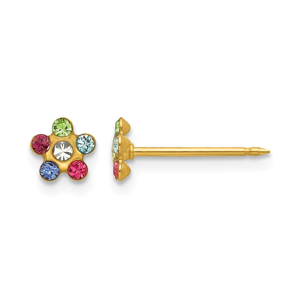 Inverness 14k Flower Multicolor Crystal Earrings