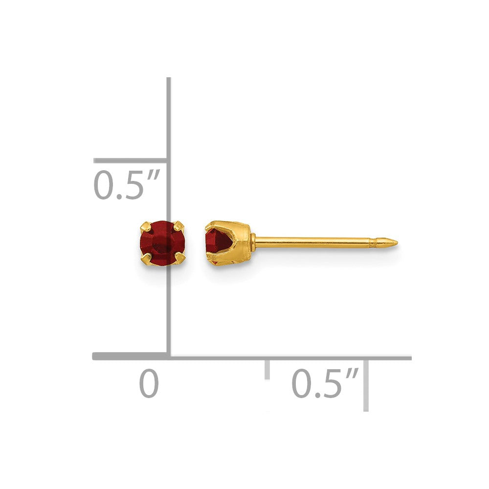 Inverness 24k Plated January Red Crystal Birthstone Earrings