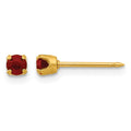 Inverness 24k Plated January Red Crystal Birthstone Earrings