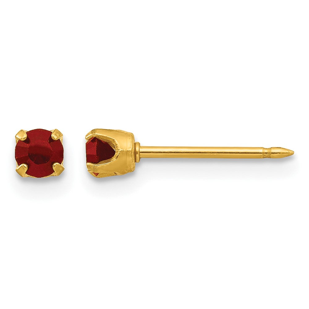 Inverness 24k Plated January Red Crystal Birthstone Earrings