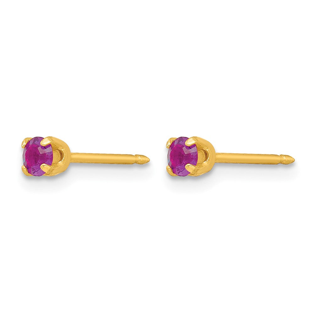 Inverness 24k Plated February Purple Crystal Birthstone Earrings