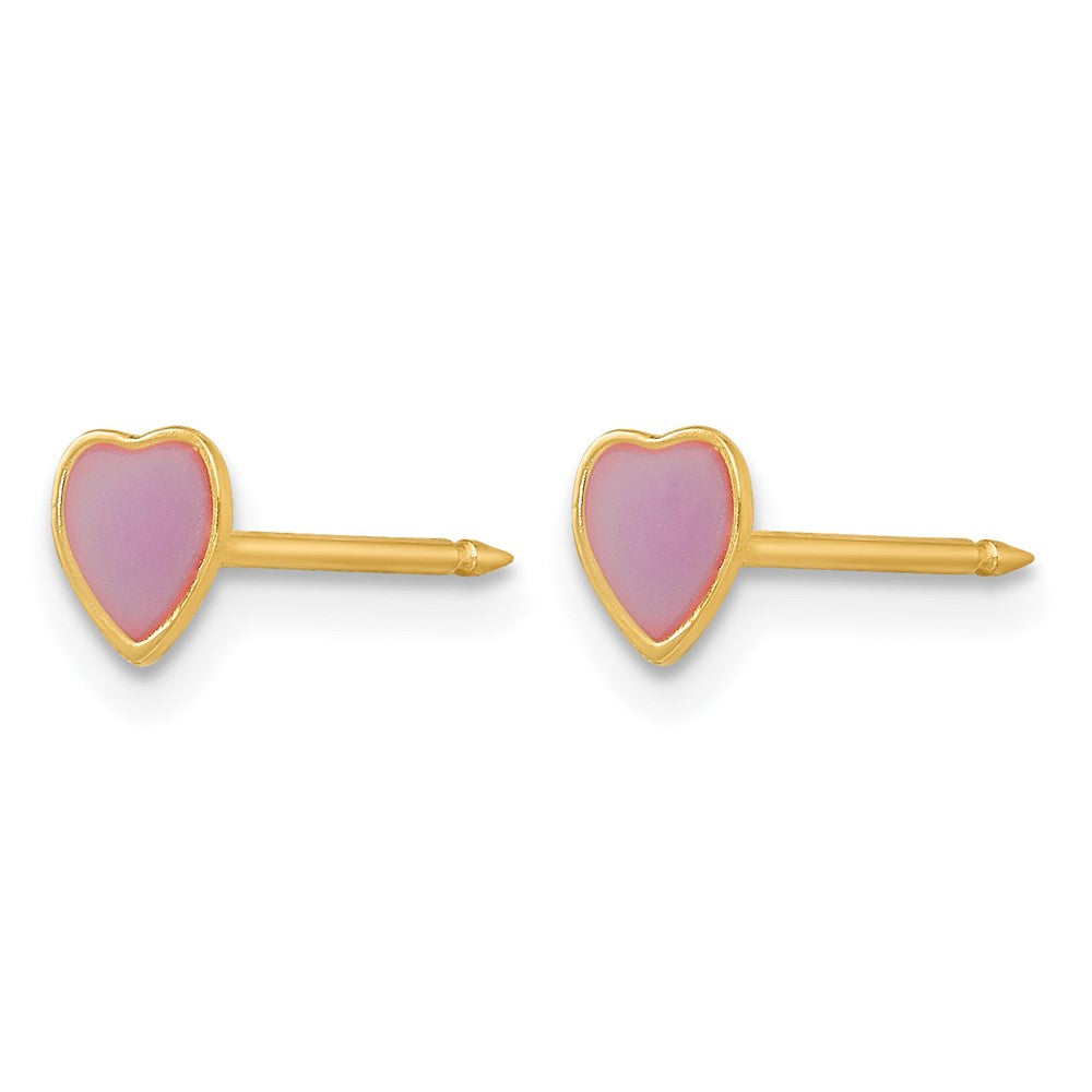 Inverness 14k Epoxy Fill Purple Heart Earrings