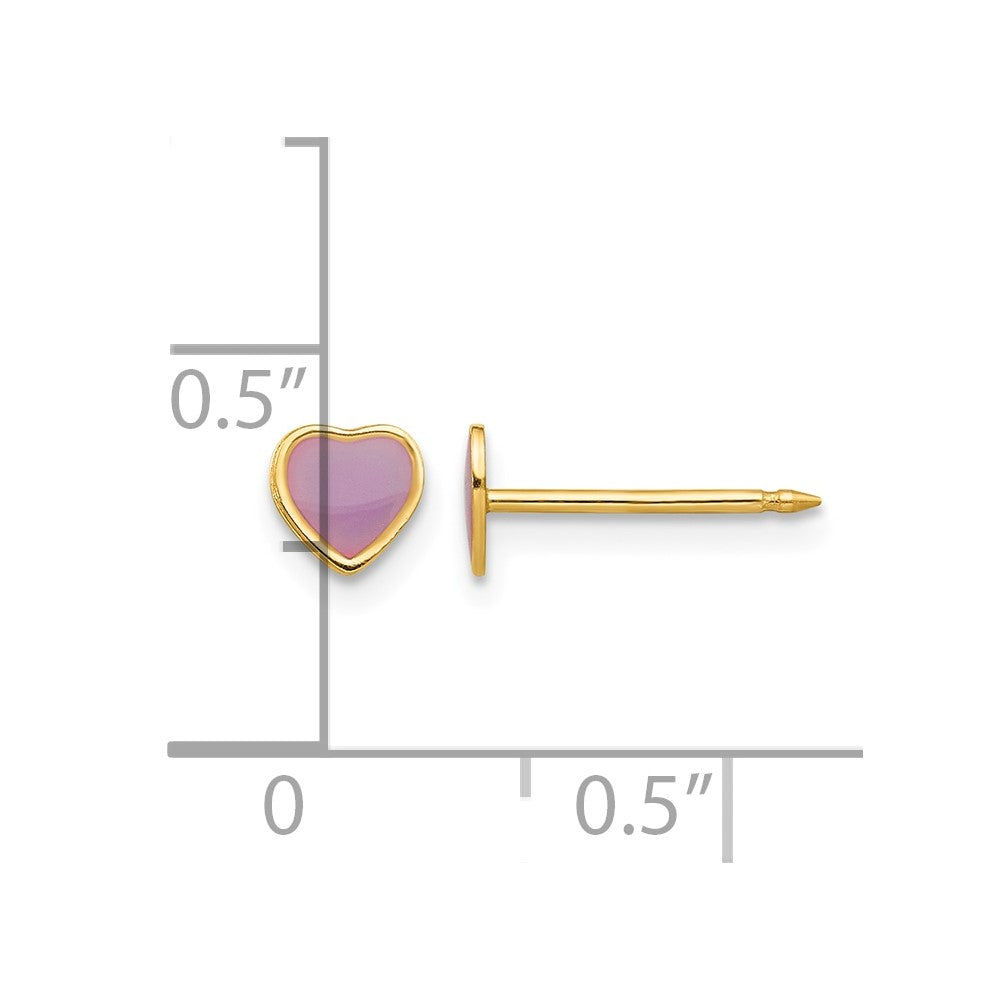 Inverness 14k Epoxy Fill Purple Heart Earrings