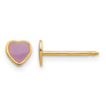 Inverness 14k Epoxy Fill Purple Heart Earrings