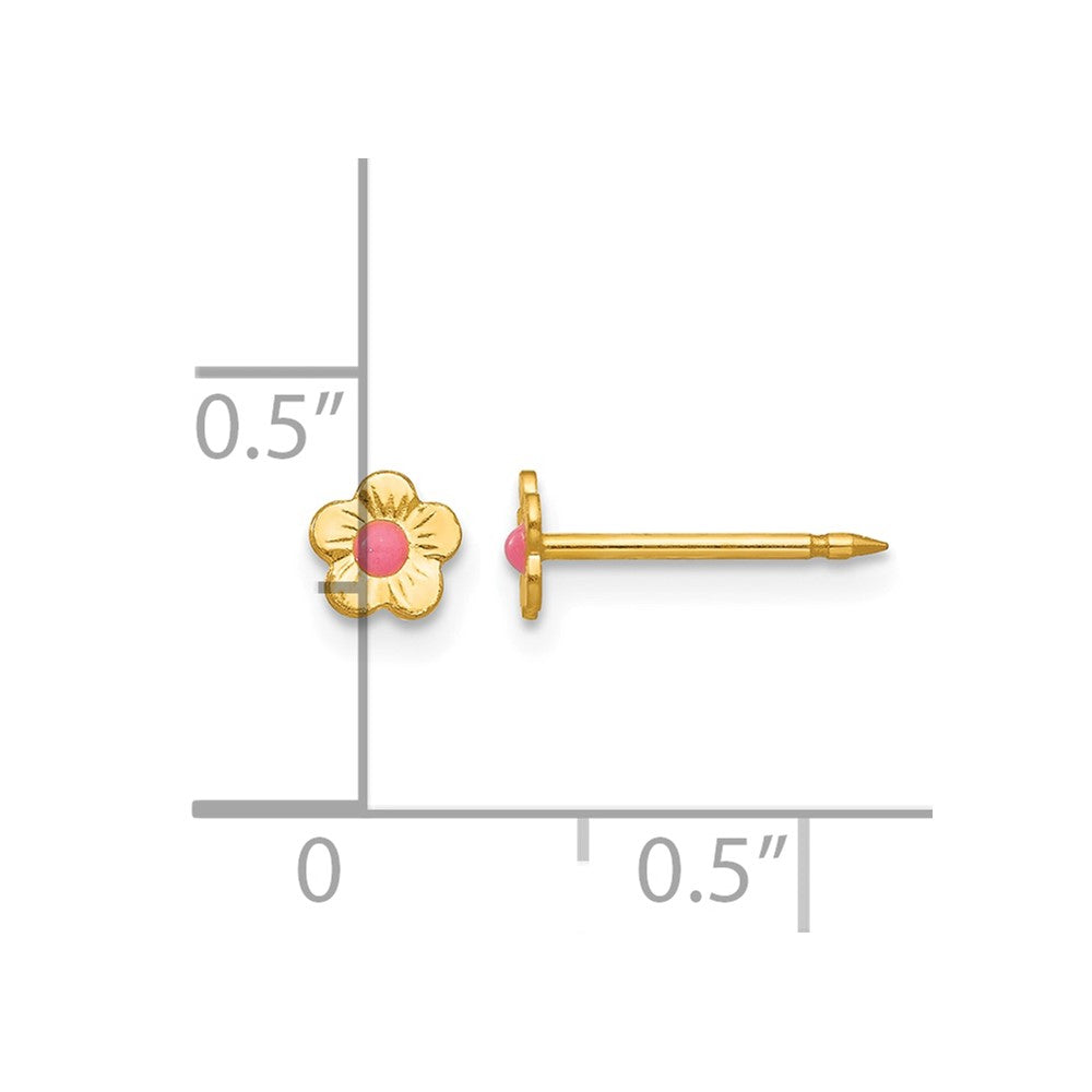 Inverness 14k Epoxy Fill Pink Mini Flower Earrings