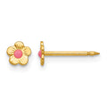 Inverness 14k Epoxy Fill Pink Mini Flower Earrings