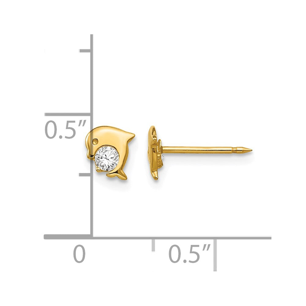 Inverness 14k Dolphin CZ Earrings