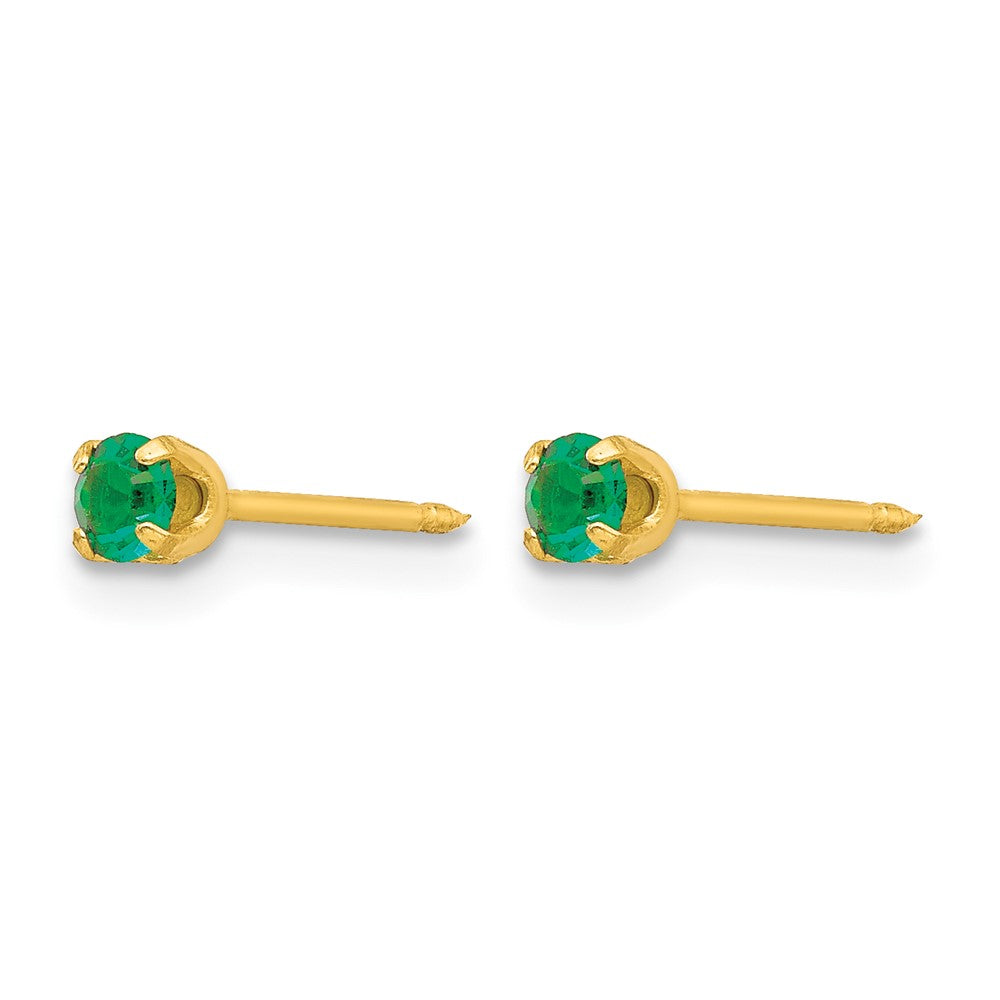 Inverness 24k Plated May Green Crystal Birthstone Earrings
