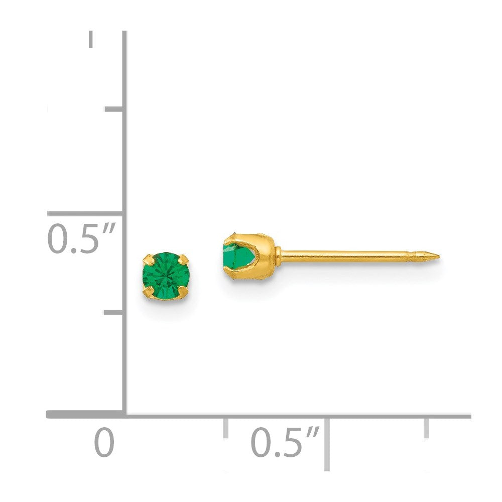 Inverness 24k Plated May Green Crystal Birthstone Earrings
