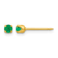 Inverness 24k Plated May Green Crystal Birthstone Earrings