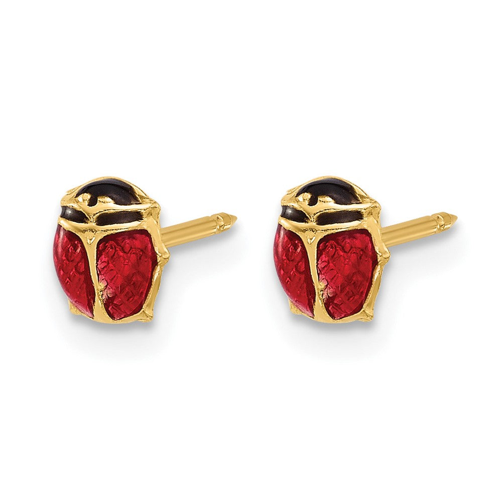 Inverness 14K Polished Enameled Ladybug Post Earrings