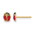 Inverness 14K Polished Enameled Ladybug Post Earrings