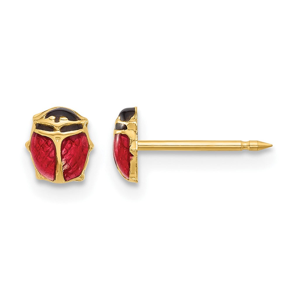 Inverness 14K Polished Enameled Ladybug Post Earrings