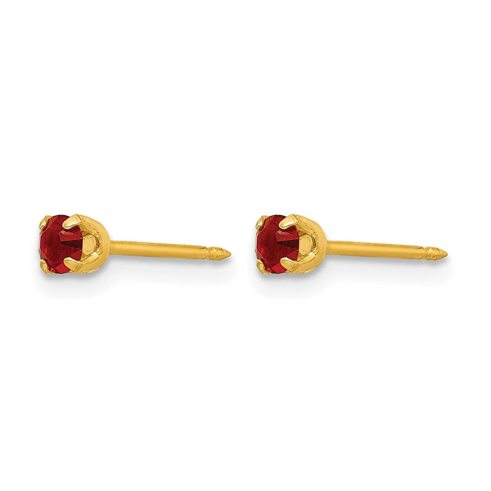Inverness 24k Plated July Red Crystal Birthstone Earrings