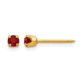 Inverness 24k Plated July Red Crystal Birthstone Earrings