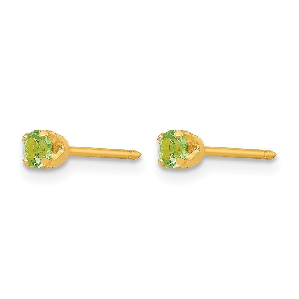 Inverness 24k Plated August Lt. Green Crystal Birthstone Earrings
