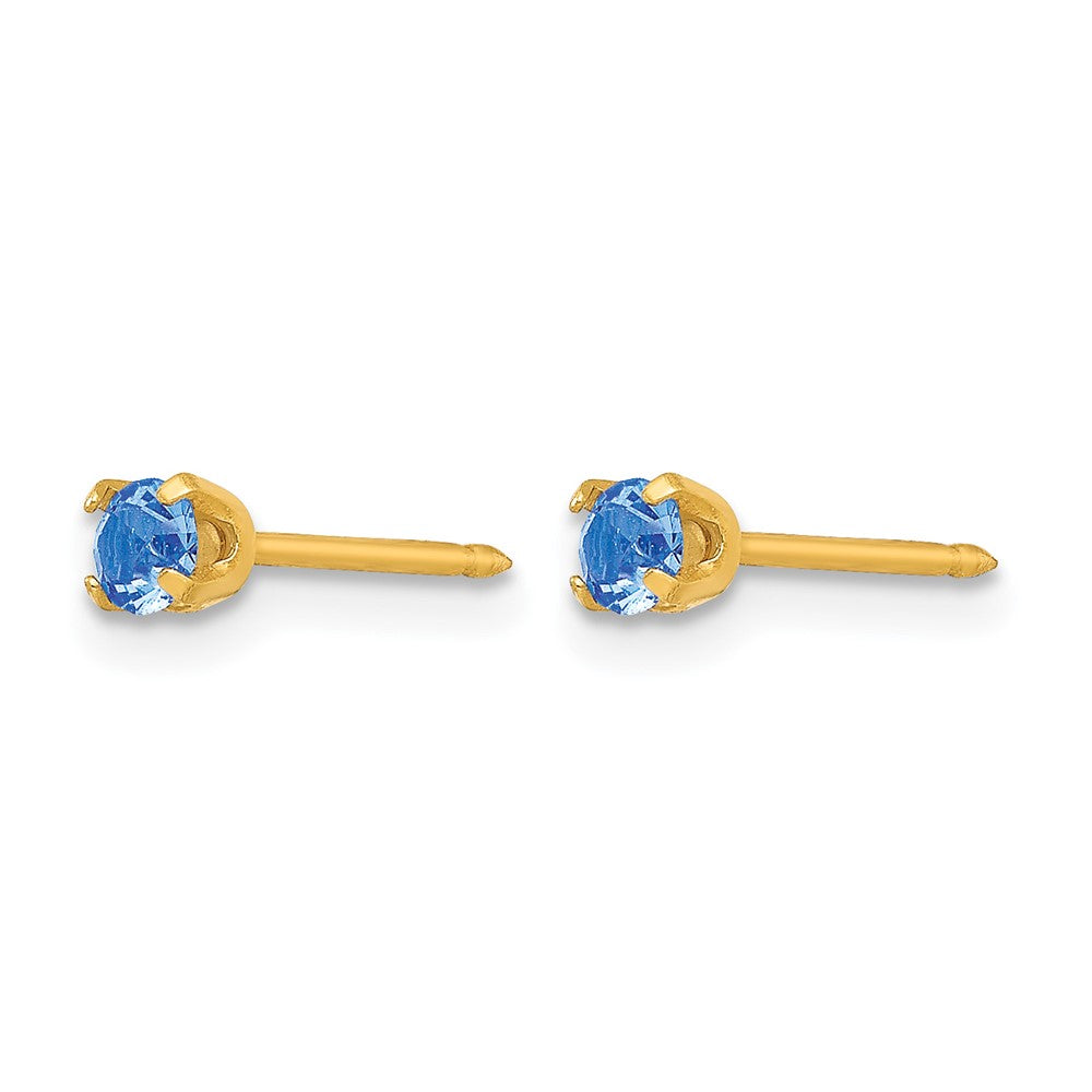 Inverness 24k Plated September Blue Crystal Birthstone Earrings