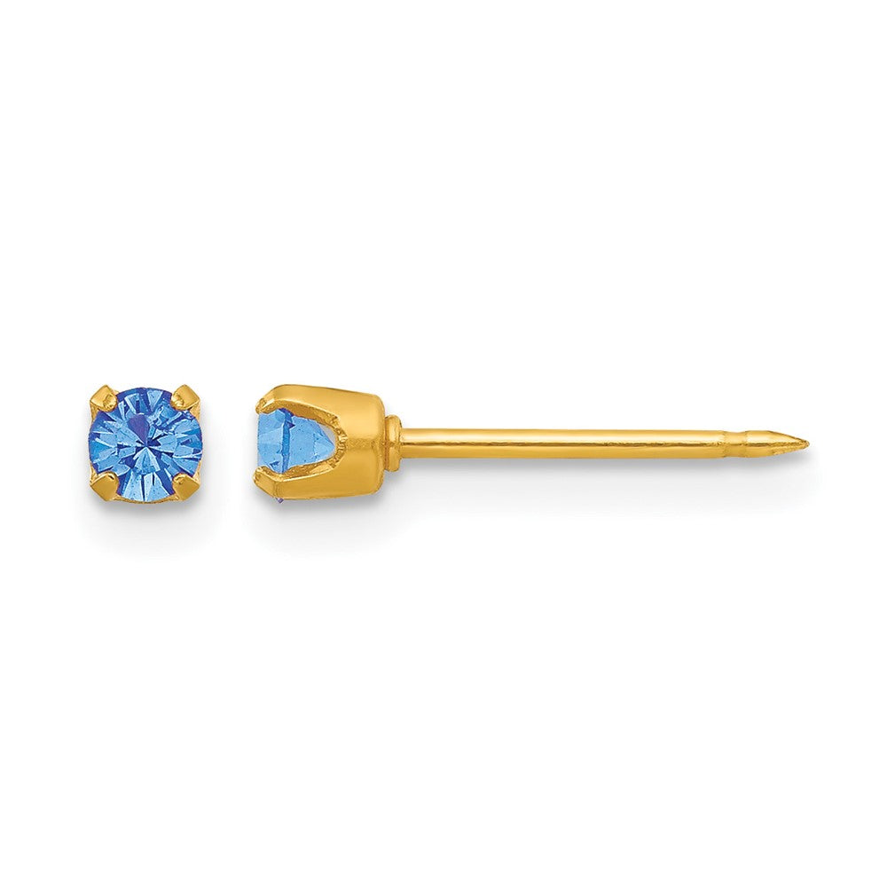 Inverness 24k Plated September Blue Crystal Birthstone Earrings