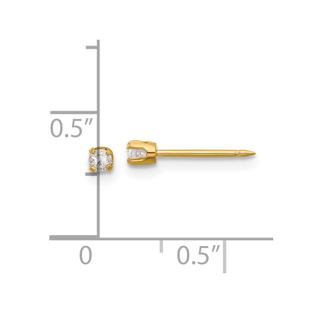 Inverness 14K Polished .10ct Diamond Post Earrings
