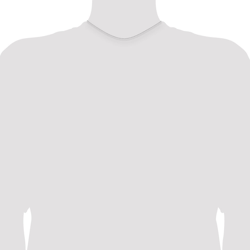 14k White Gold .95 mm Carded Cable Rope Chain