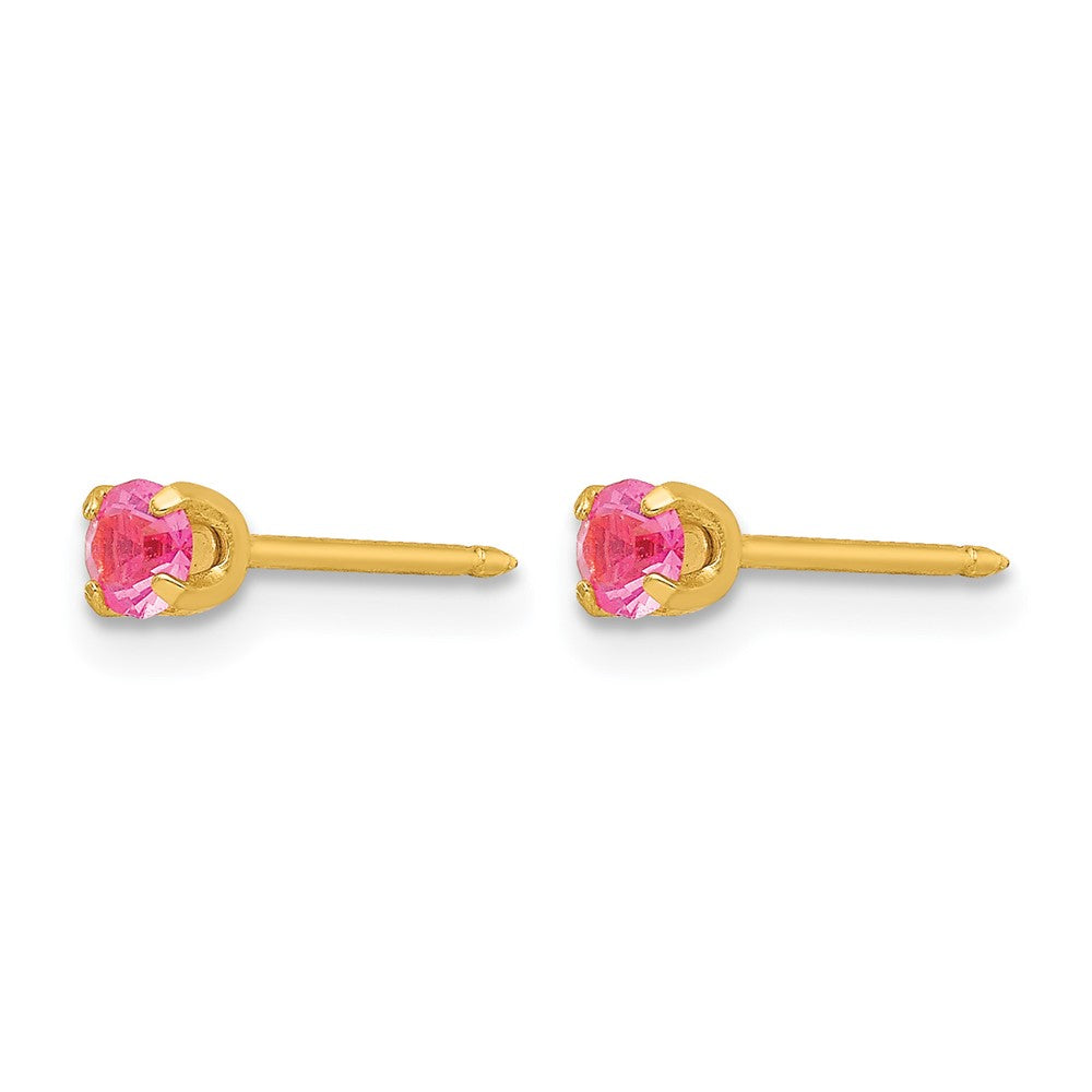 Inverness 24k Plated October Pink Crystal Birthstone Earrings
