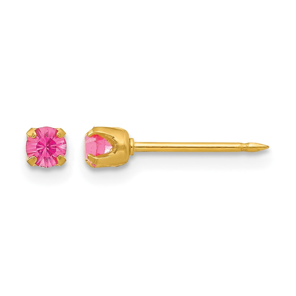 Inverness 24k Plated October Pink Crystal Birthstone Earrings