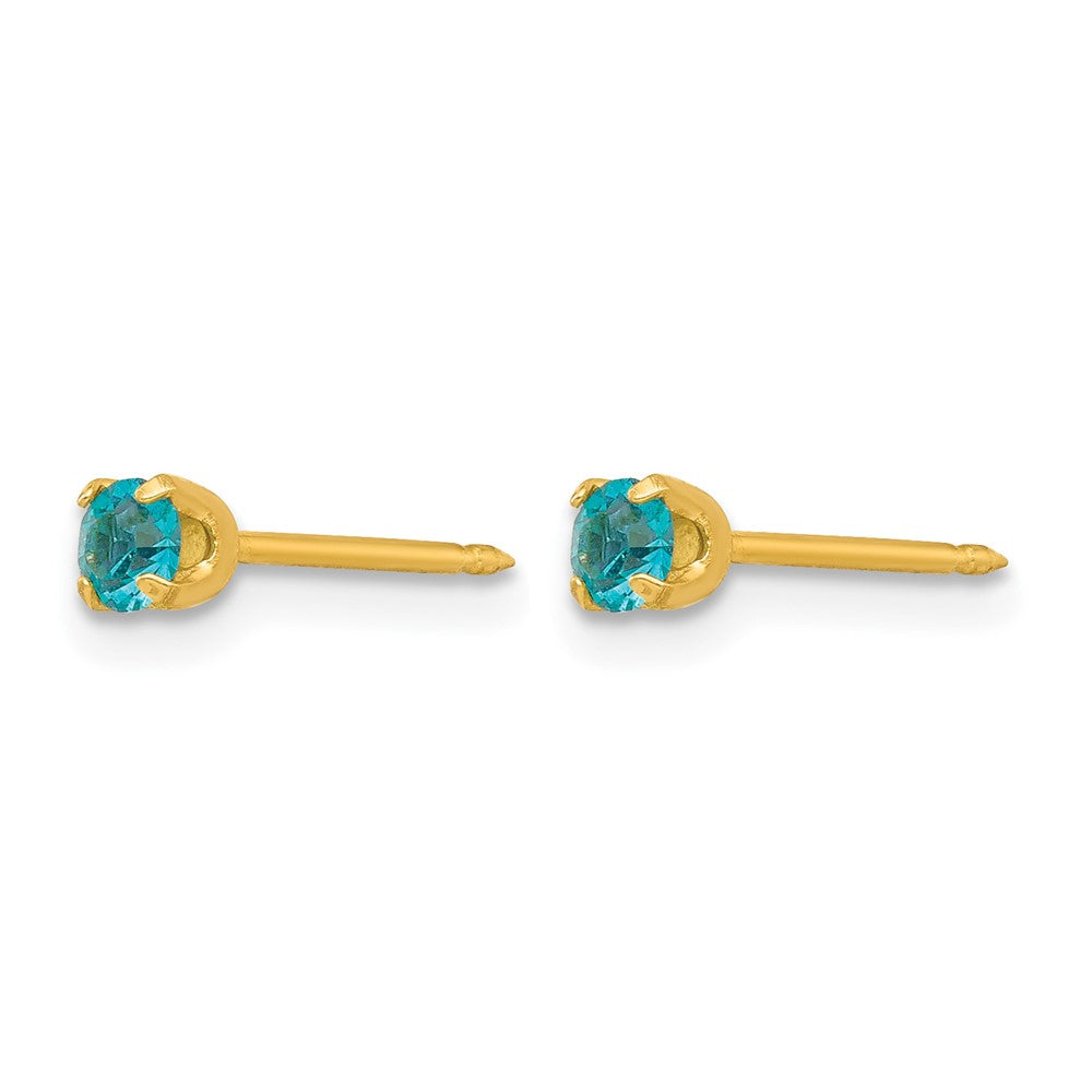 Inverness 24k Plated December Blue Crystal Birthstone Earrings