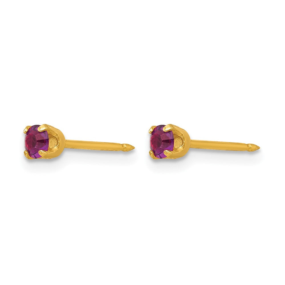 Inverness 14k 3mm February Crystal Birthstone Post Earrings